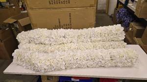 lot 954 image: Lot of 4 360 Degree Wrapped 4 White Rose Tubes.  Used to slide over PVC to make an archway