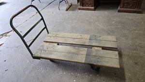 lot 1004 image: Industrial Rolling Cart w Heavy Duty Casters & 54 Long Deck
