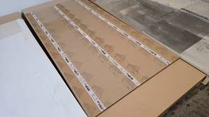 lot 1028 image: 6 Sheets of 14 Clear Plaskolite Optix 99 Acrylic, 4 x 8