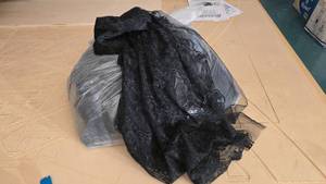 lot 1070 image: Large Bag Full of Black Sheer Fabric