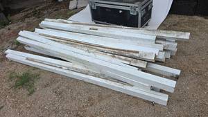 lot 1074 image: Large Pile of Painted White 4x4 Posts.  Approx 25 Total