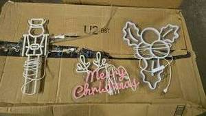 lot 190 image: Lot of 3 LED Christmas Signs