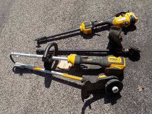 lot 243 image: QTY 2 DEWALT WEED EATERS MISSING PIECES