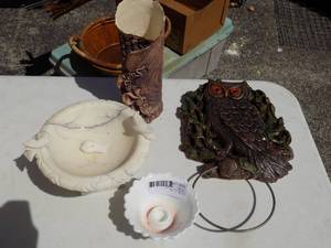 lot 266 image: VASE, OWL TOWELHOLDER, CANDLEHOLDER  PLUS