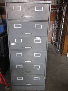 lot 34 image: qty 6 drawer heavy duty filing cabinet