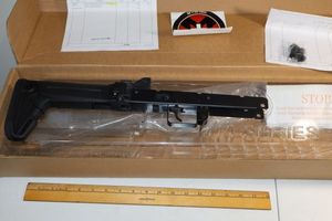 lot 2 image: Zhukov-S folding stock AK47 and extra gas plug knobs