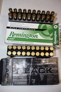 lot 8 image: 1 box of Remington SPC UMC rifle cartridges 115 gr and 1 box of  Hornady black 6.8mm SPC 110 gr