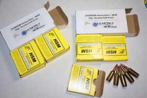 lot 25 image: HS Munitions .243 WSSM ammo, 95 gr bonded soft point - 40 cartridges total