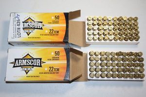 lot 39 image: Armscor 22 TCM 40 grain jacketed hollow point cartridges - 2 boxes