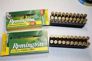 lot 45 image: 1 box of Remington 6.5 x 55 Swedish 140 gr. and 1 box of Remington 260  140 gr.