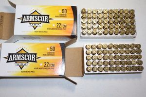 lot 49 image: Armscor 22 TCM 40 grain jacketed hollow point cartridges - 2 boxes