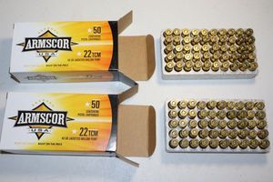 lot 51 image: Armscor 22 TCM 40 grain jacketed hollow point cartridges - 2 boxes