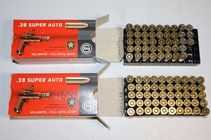 lot 66 image: 38 Super Auto P 124 gr full metal jacket - 2 boxes (one is partial box, see photos)