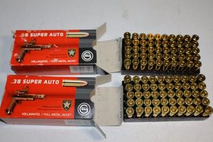 lot 67 image: 38 Super Auto P 124 gr full metal jacket - 2 boxes of 50 cartridges