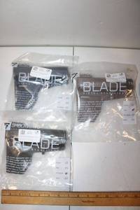 lot 83 image: Three Shockwave Blade pistol stabilizers (3 different colors)