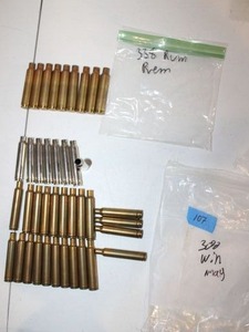lot 107 image: Empty brass cartridges - 300 and 338