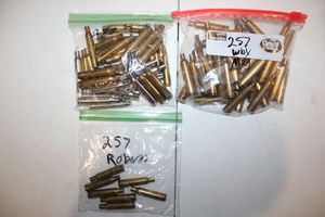 lot 112 image: Empty brass cartridges - 257 and 280