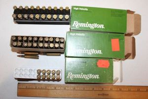 lot 134 image: Ammo Remington 221 Rem fire ball, and 222 Rem mag 55 gr