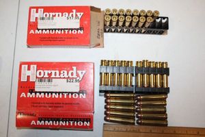 lot 135 image: Ammo Hornady 450 Marlin 350 gr and 25-06 Rem 117 gr