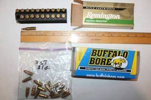 lot 139 image: Ammo Remington 221 Fireball 50 gr, Hornady SIG 357, and Buffalo Bore Heavy 450 Marlin 430 gr.