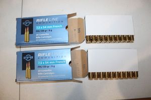 lot 149 image: Ammo PPU Rifleline 7.5 x 54   139 gr FMJ - 2 boxes