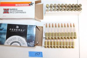 lot 157 image: Ammo Federal 6mm Rem 100 gr and Winchester 257 Roberts P
