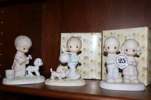 lot 23 image: Precious Moments figurines His sheep am I, God blessed our years together with so much love and happiness, You cant run away from God