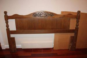 lot 48 image: Vintage headboard - 62 wide x 37.5 tall (matches dresser in lot 298)