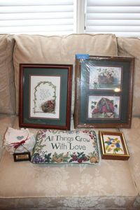 lot 60 image: Home decor with fruit and birds nest wall art