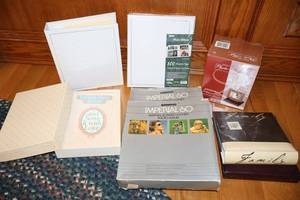 lot 85 image: Photo albums, Family Recipe album, and Desk top photo flip