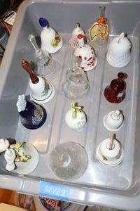 lot 162 image: Ceramic and glass bell collection