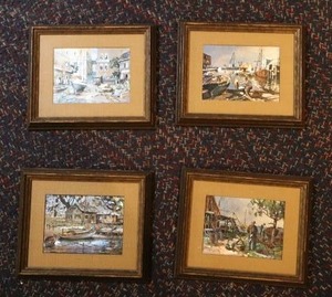 lot 205 image: Set of 4 Vintage Lionel Barrymore foil etchings