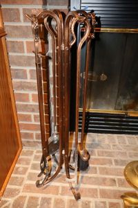 lot 176 image: Fireplace tool set