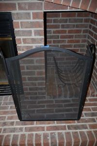lot 175 image: Fireplace screen and firewood caddy