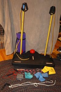 lot 180 image: Exercise lot balance training system with stretch bands and yoga mat