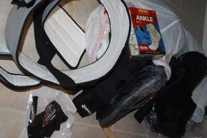 lot 240 image: Back support belt, ankle and arm braces plus boot