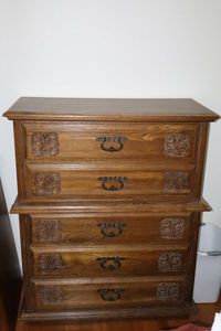 lot 298 image: Vintage tall dresser - 38x17x46(matches headboard in lot 48)
