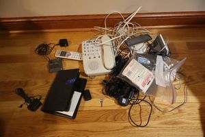lot 333 image: Home phones and wintage instsnt camera