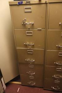 lot 340 image: 5 drawer legal size steel file cabinets