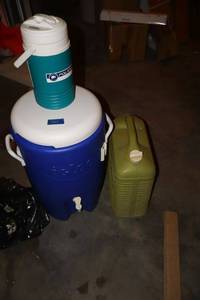 lot 335 image: Beverage coolers and camping cooler