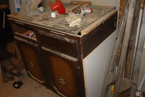 lot 368 image: Vintage cabinet only (not the contents)