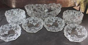 lot 53 image: Vintage Noises Carmen Crystal Bowl Set, produced by Walter Glass in West Germany, Featuring an Embossed Floral designQuantity of Nine