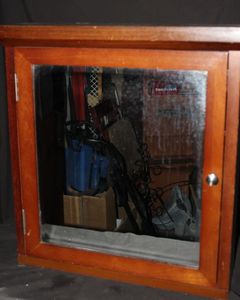 lot 81 image: Vintage Wooden Medicine wall Cabinet