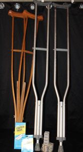 lot 147 image: Vintage Crutches and Replacement pads