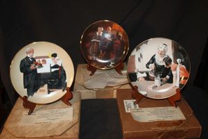 lot 187 image: Three Vintage Norman Rockwall collector plates&nbsp