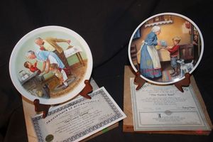 lot 199 image: Collectiion of Edwin Knowles decorative platers featuring artwork by Norman Rockwall