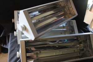 lot 236 image: Four Juno TBX39 Series Track Light fixture 120V Uses 3639-watt Biax Lamps with a 4-pin 2G11 Socket.&nbsp