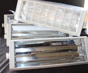lot 237 image: Four Juno TBX39 Series Track Light fixture 120V Uses 3639-watt Biax Lamps with a 4-pin 2G11 Socket.&nbsp