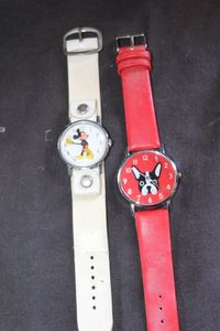 lot 255 image: Two collecible Watches, Red Hizo brand, Vintage Mickey Mouse watch