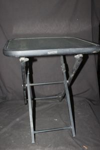 lot 293 image: Small Metal and glass top outdoor table
